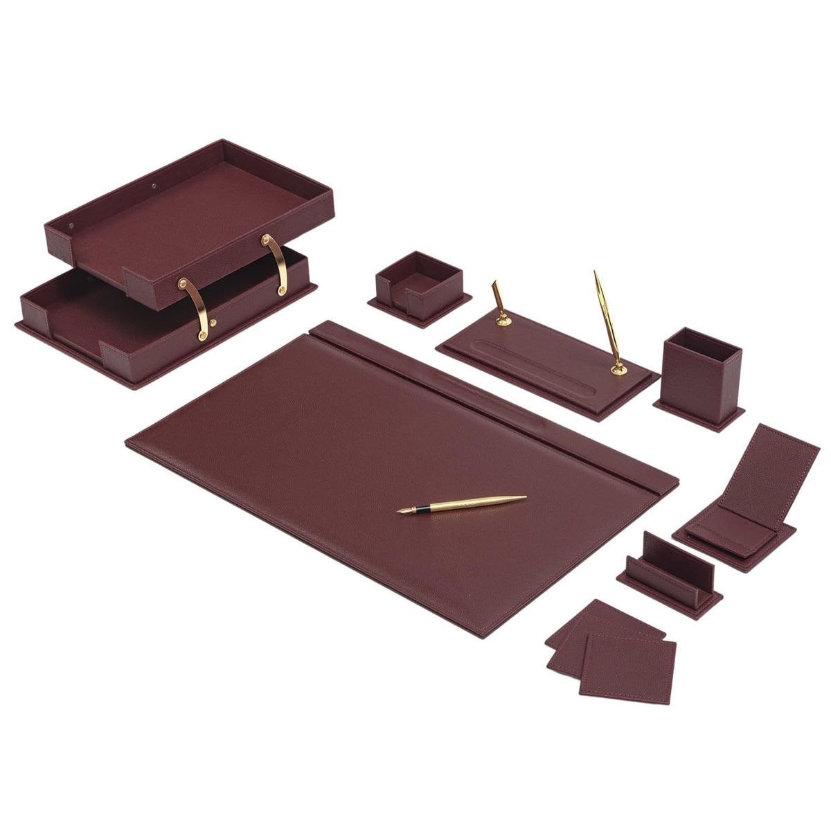 Leather Desk Organizer Set